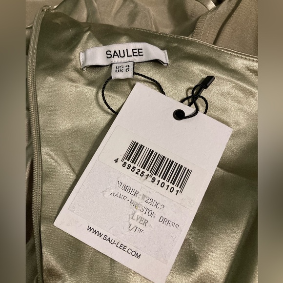 NWT Sau Lee Preston Silver Gown - Sz 4 - Picture 5 of 7